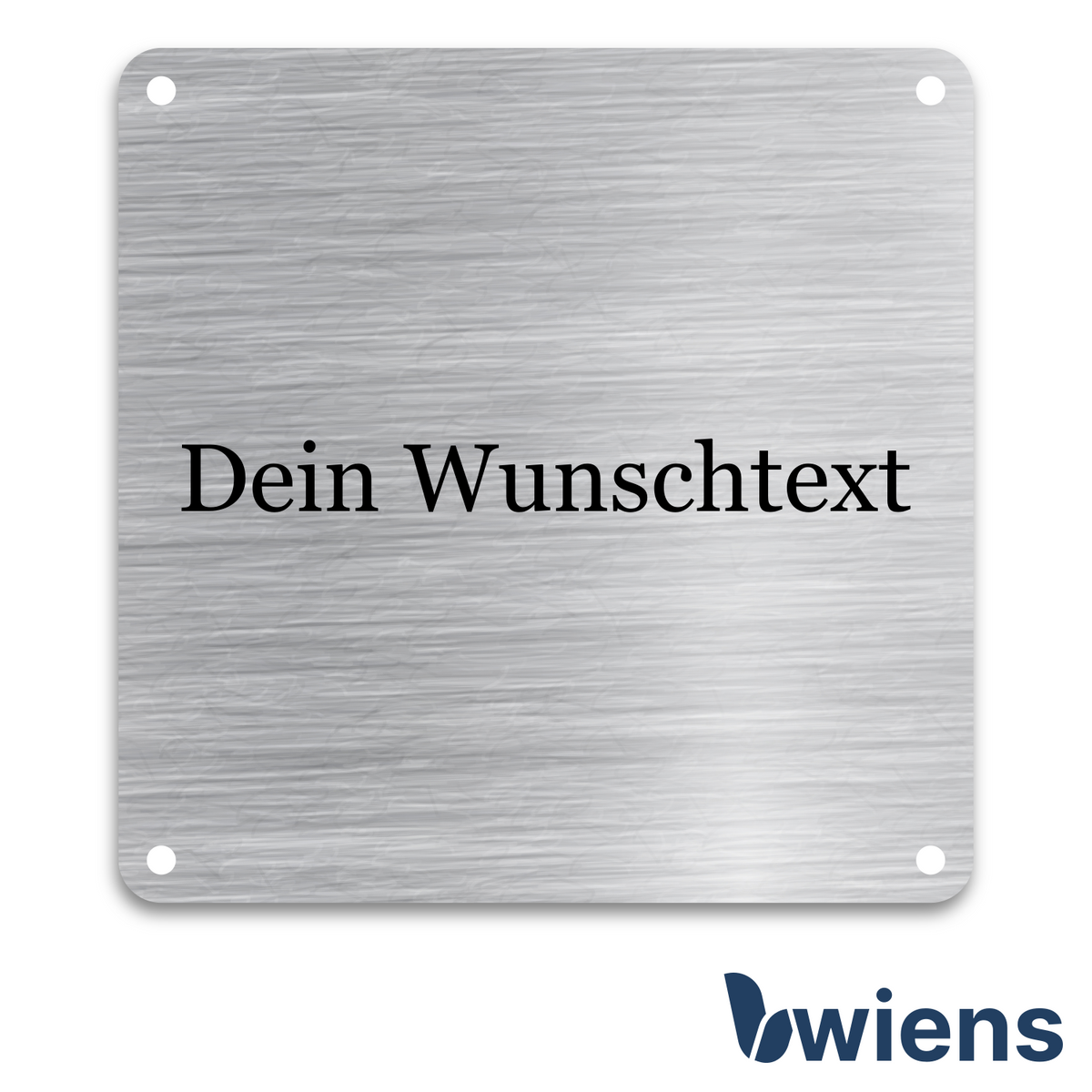 Briefkastenschild mit Gravur Edelstahl 100x100x1,5 mm - Wiens3d