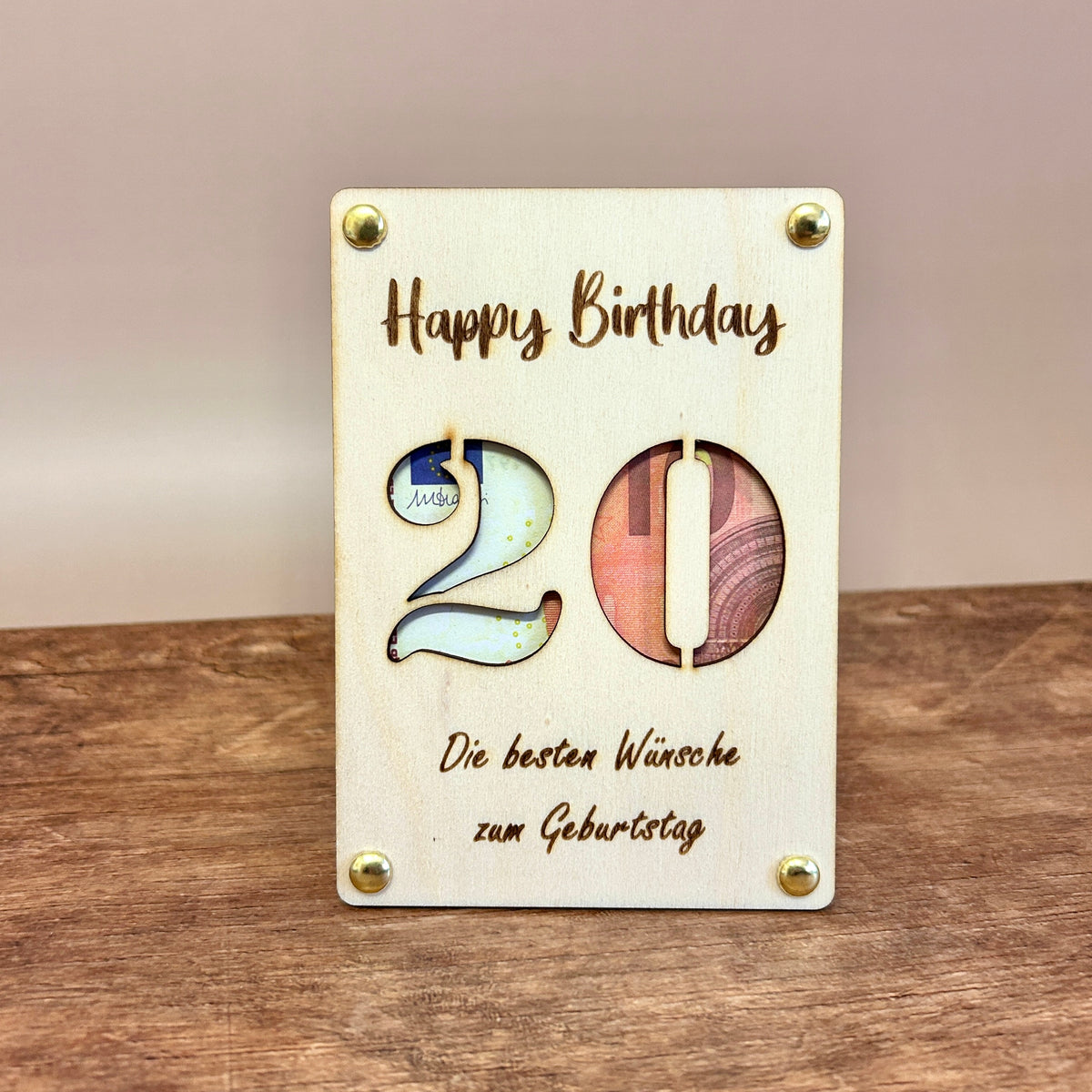 Geldgeschenk Holz | Happy Birthday Zahl - Wiens3d