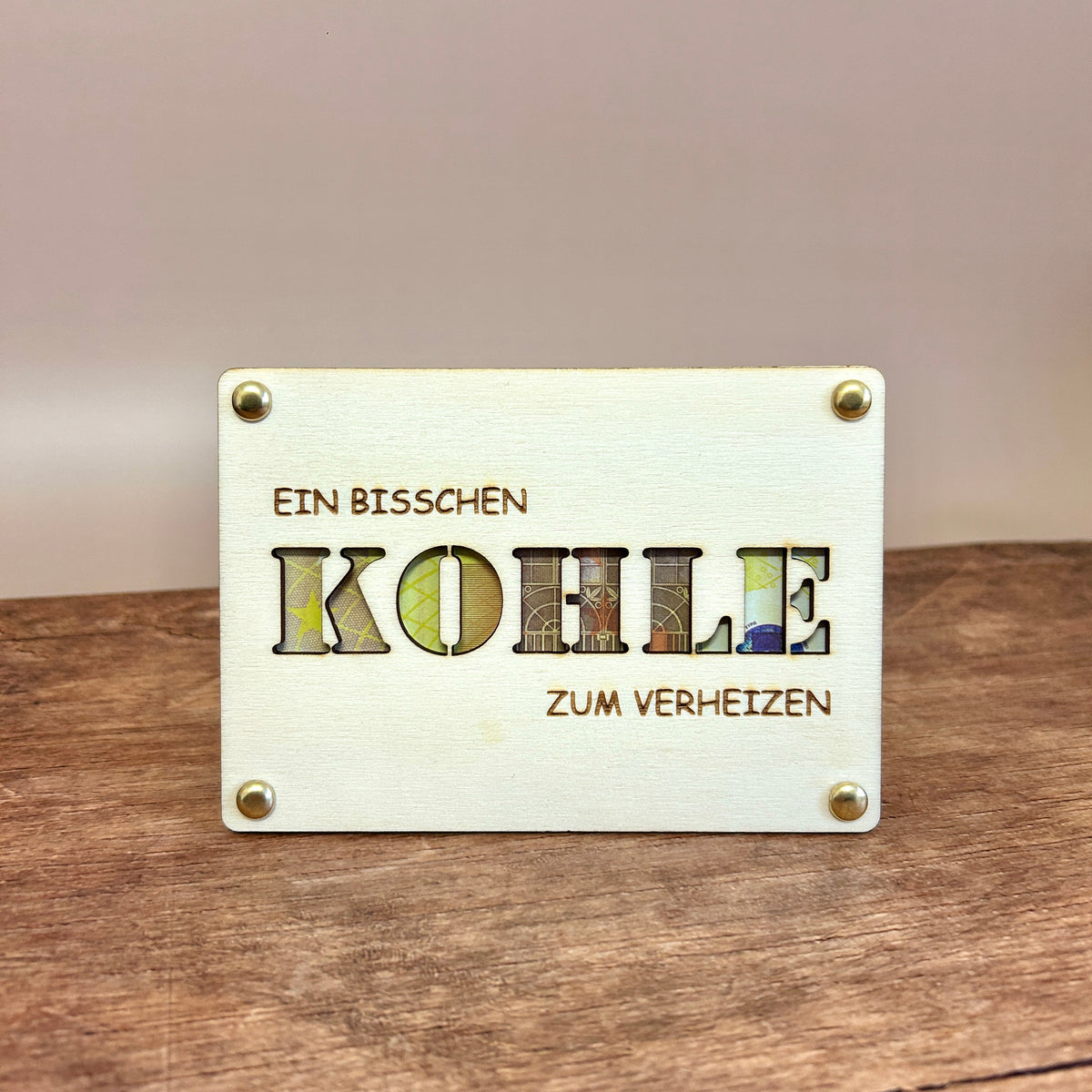 Geldgeschenk Holz | Kohle