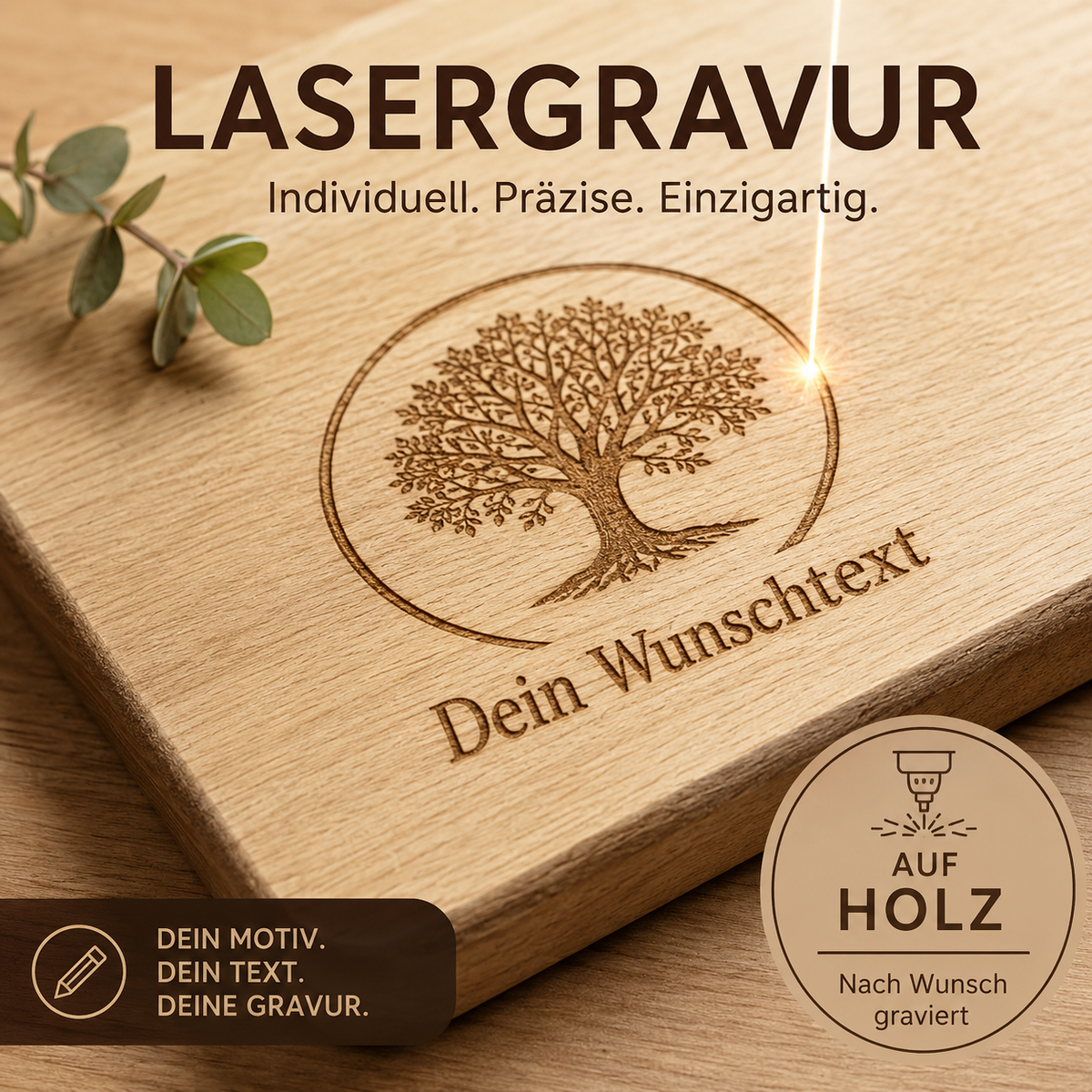LASERGRAVUR auf Holz - Wiens3d