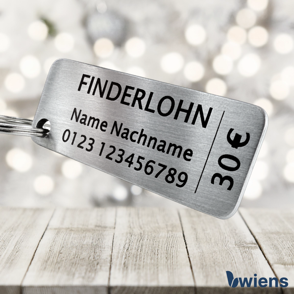 Schlüsselanhänger Finderlohn Personalisierbar - Wiens3d