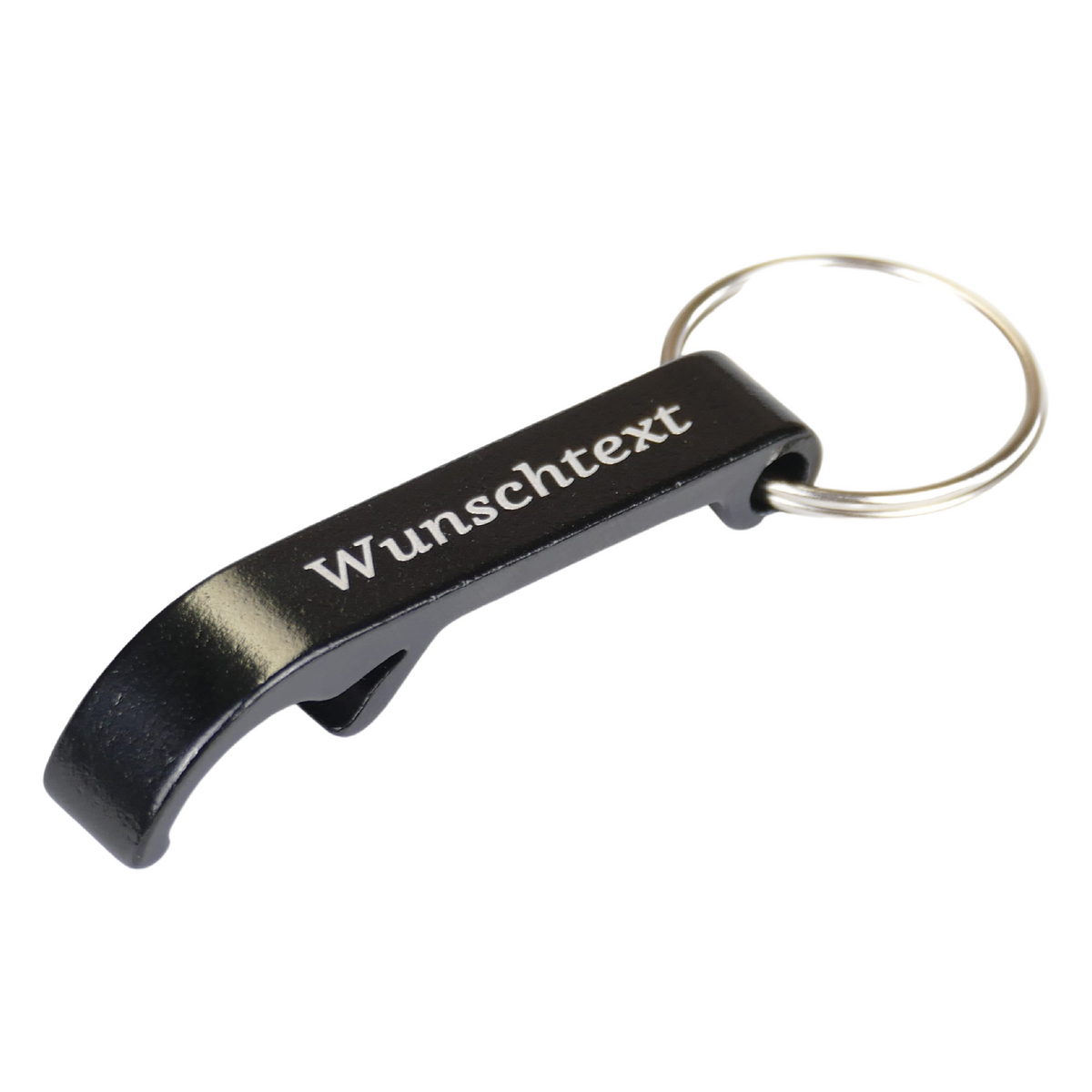 Flaschenöffner - Aluminium Schwarz Personalisierbar mit Wunschtext - Wiens3d