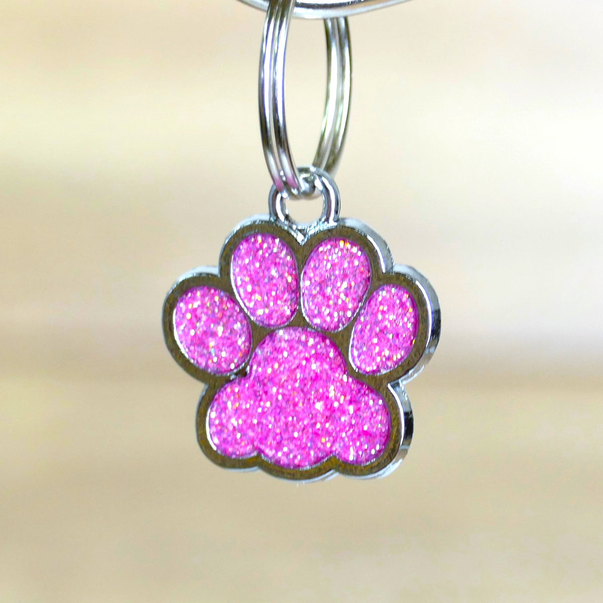 Hundemarke Pfote Pink mit Gravur - Wiens3d