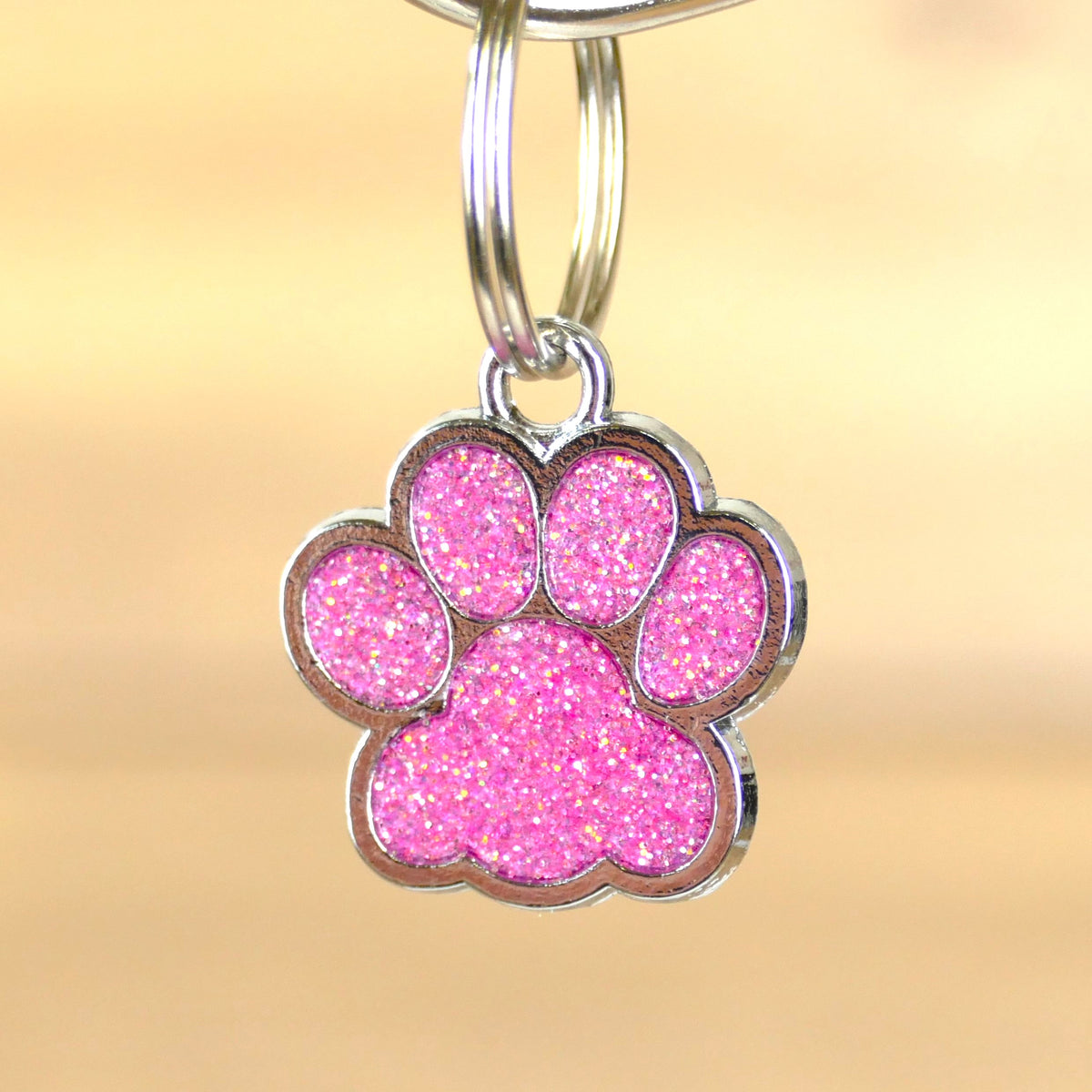 Hundemarke Pfote Pink mit Gravur - Wiens3d