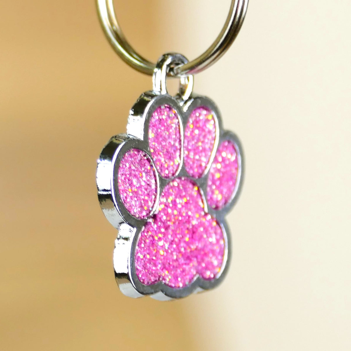 Hundemarke Pfote Pink mit Gravur - Wiens3d