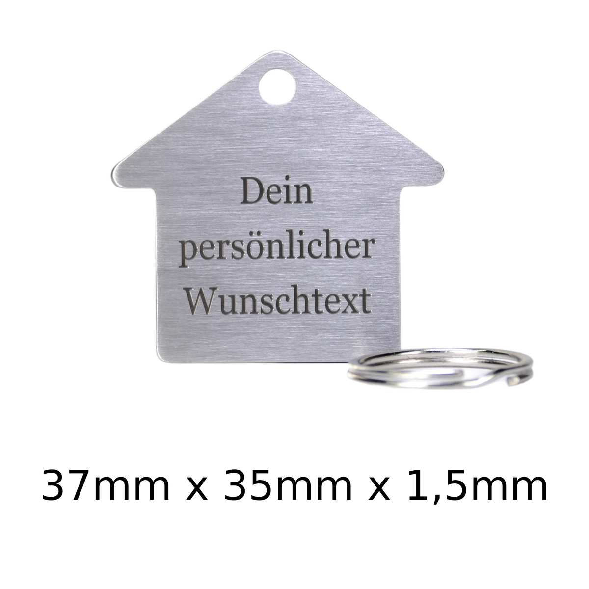 Schlüsselanhänger Haus mit Gravur - Wiens3d