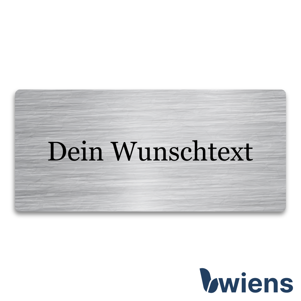 Briefkastenschild mit Gravur Edelstahl 100x45x2 mm - Wiens3d