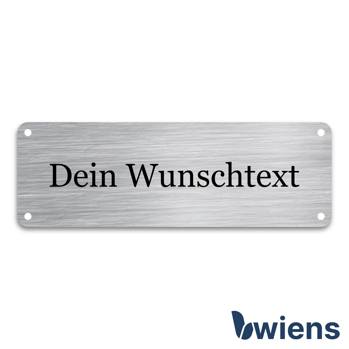 Briefkastenschild mit Gravur Edelstahl 150x50x1,5 - Wiens3d
