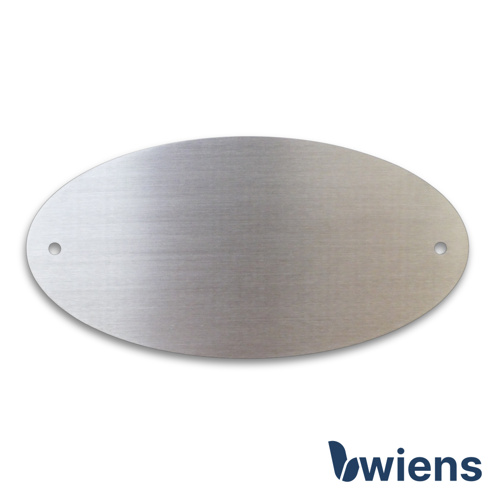 Schild aus Edelstahl Oval in 2 Größen - Wiens3d
