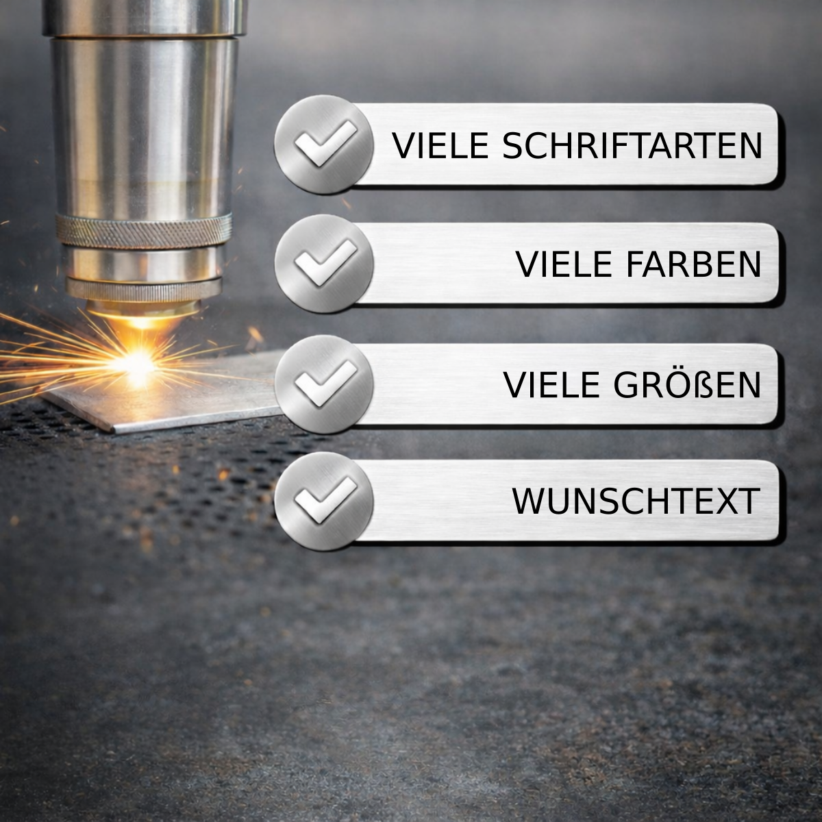 Kunststoffschild Selbstklebend 0,8mm mit Gravur | SCHMAL - Wiens3d