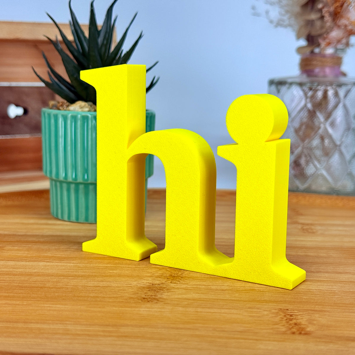 hi Schriftzug Deko 3D Aufsteller