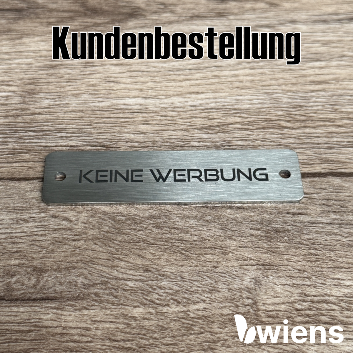 Briefkastenschild mit Gravur Edelstahl 80x20x1,5 mm - Wiens3d