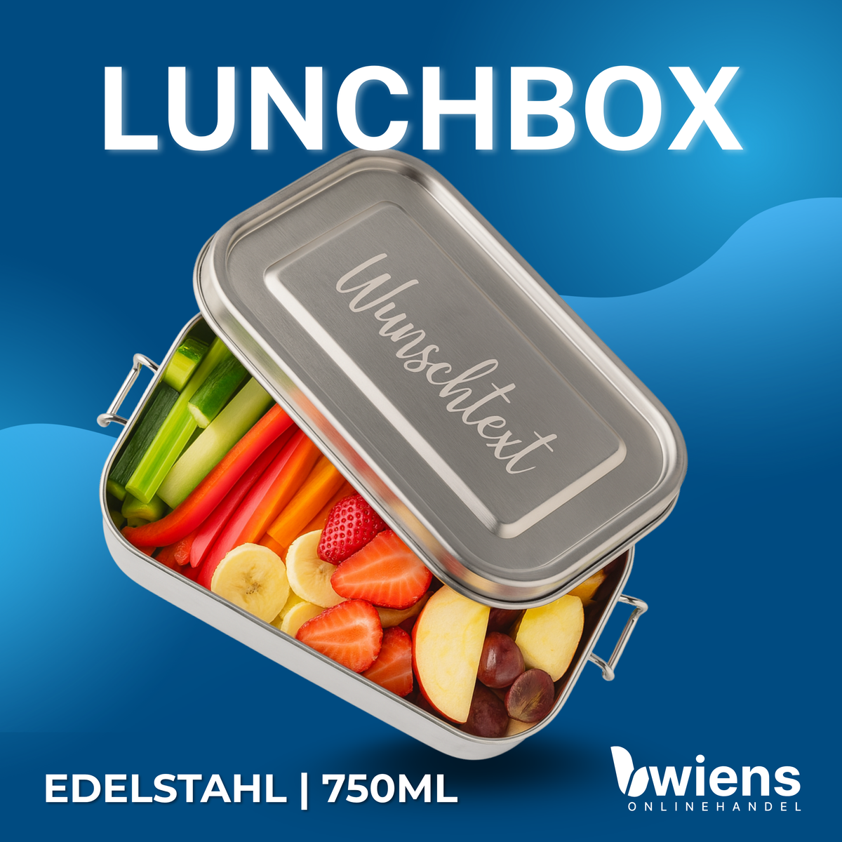 Edelstahl-Lunchbox mit Gravur – 750 ml | Personalisiert - Wiens3d