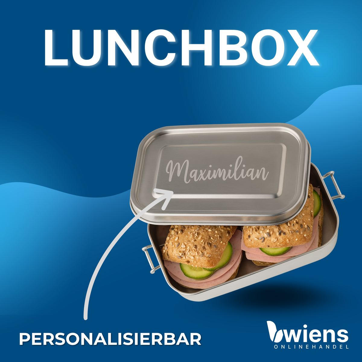 Edelstahl-Lunchbox mit Gravur – 750 ml | Personalisiert - Wiens3d