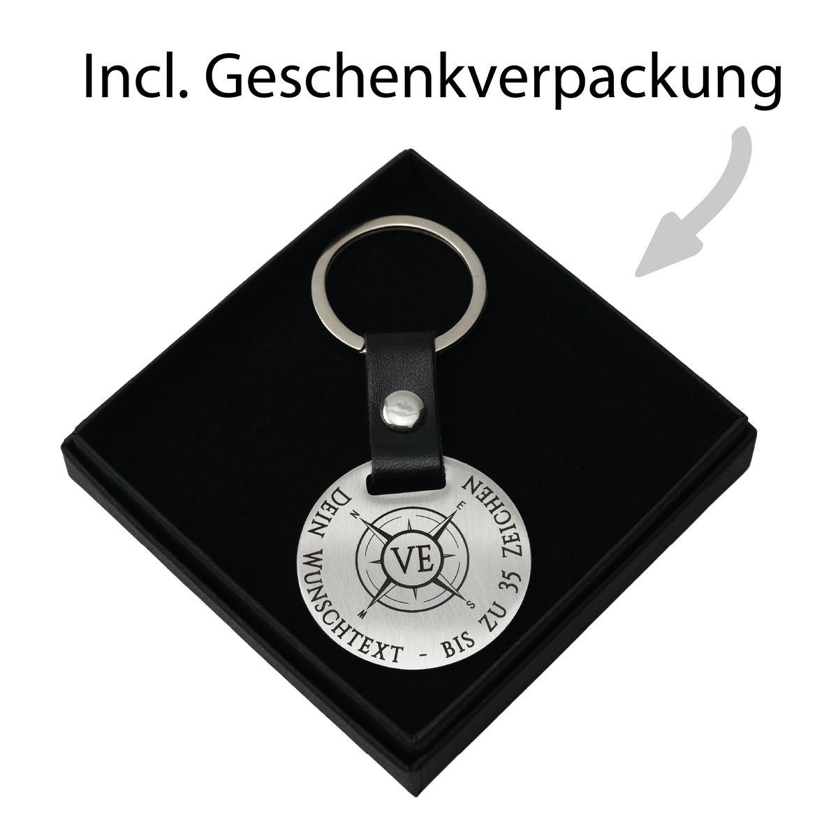 Schlüsselanhänger Windrose | Initialen + Wunschtext - Wiens3d