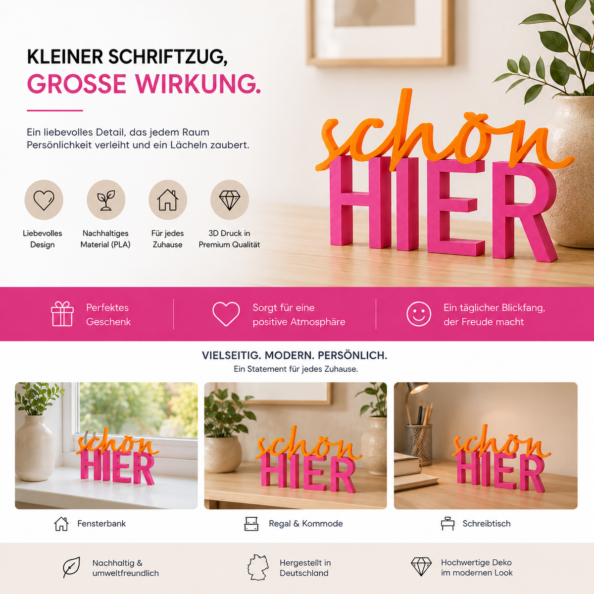 schön HIER Schriftzug Deko 3D Aufsteller - Wiens3d