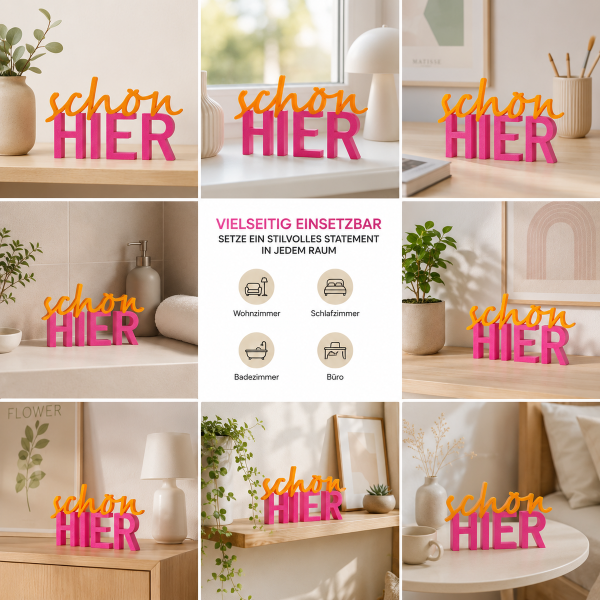 schön HIER Schriftzug Deko 3D Aufsteller - Wiens3d