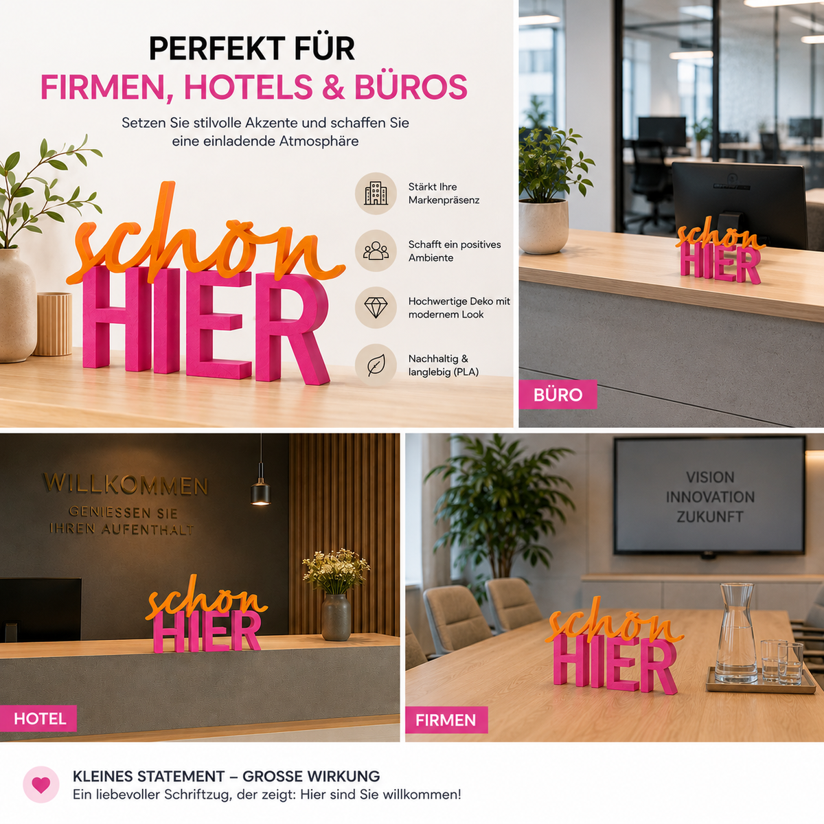schön HIER Schriftzug Deko 3D Aufsteller - Wiens3d