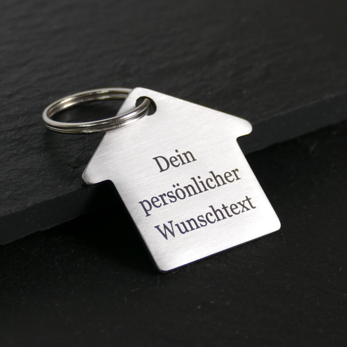 Schlüsselanhänger Haus mit Gravur - Wiens3d
