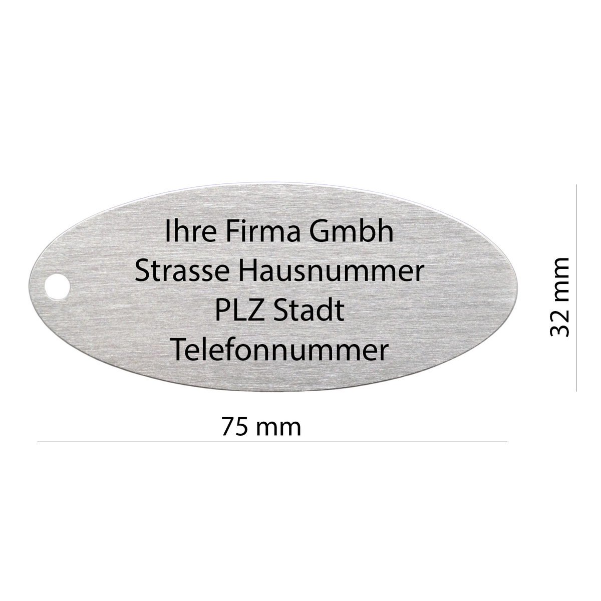 Schlüsselanhänger mit Gravur OVAL - Wiens3d